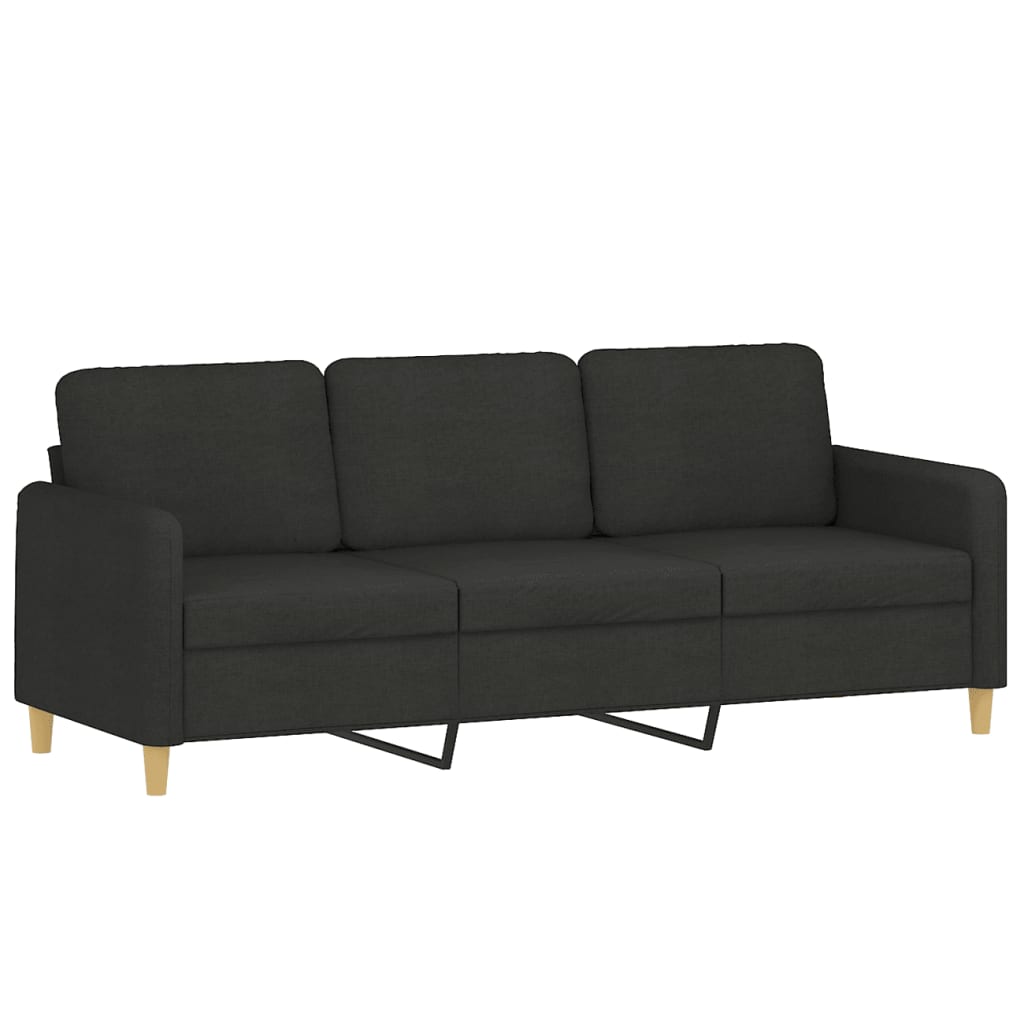 Πολυθρόνες Σετ 4 Τεμαχίων Μαύρες από Ύφασμα με Μαξιλάρια