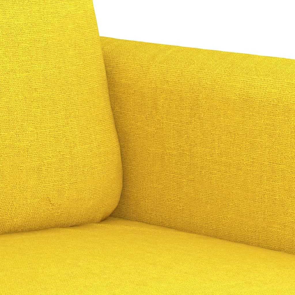 Σετ Σαλονιού 3 Τεμαχίων Ανοιχτό Κίτρινο Υφασμάτινο με Μαξιλάρια