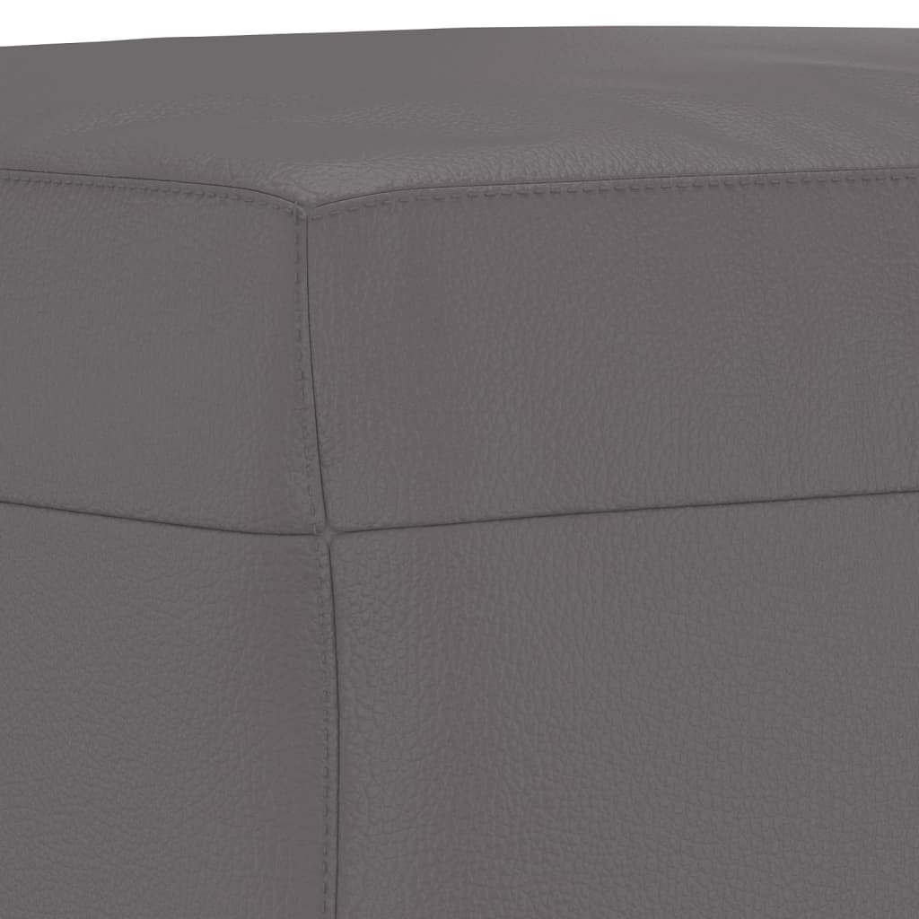 Πολυθρόνες Σετ 3 Τεμαχίων Γκρι Συνθετικό Δέρμα με Μαξιλάρια