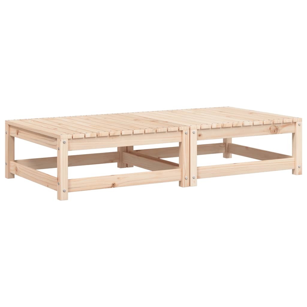 Υποπόδια Κήπου 2 Τεμαχίων από Μασίφ Ξύλο Πεύκου με Μαξιλάρια
