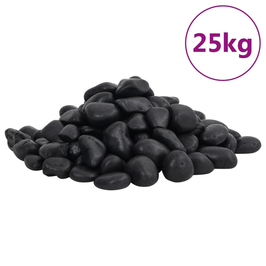 Βότσαλα Γυαλισμένα Μαύρα 25 κ. 2-5 εκ.