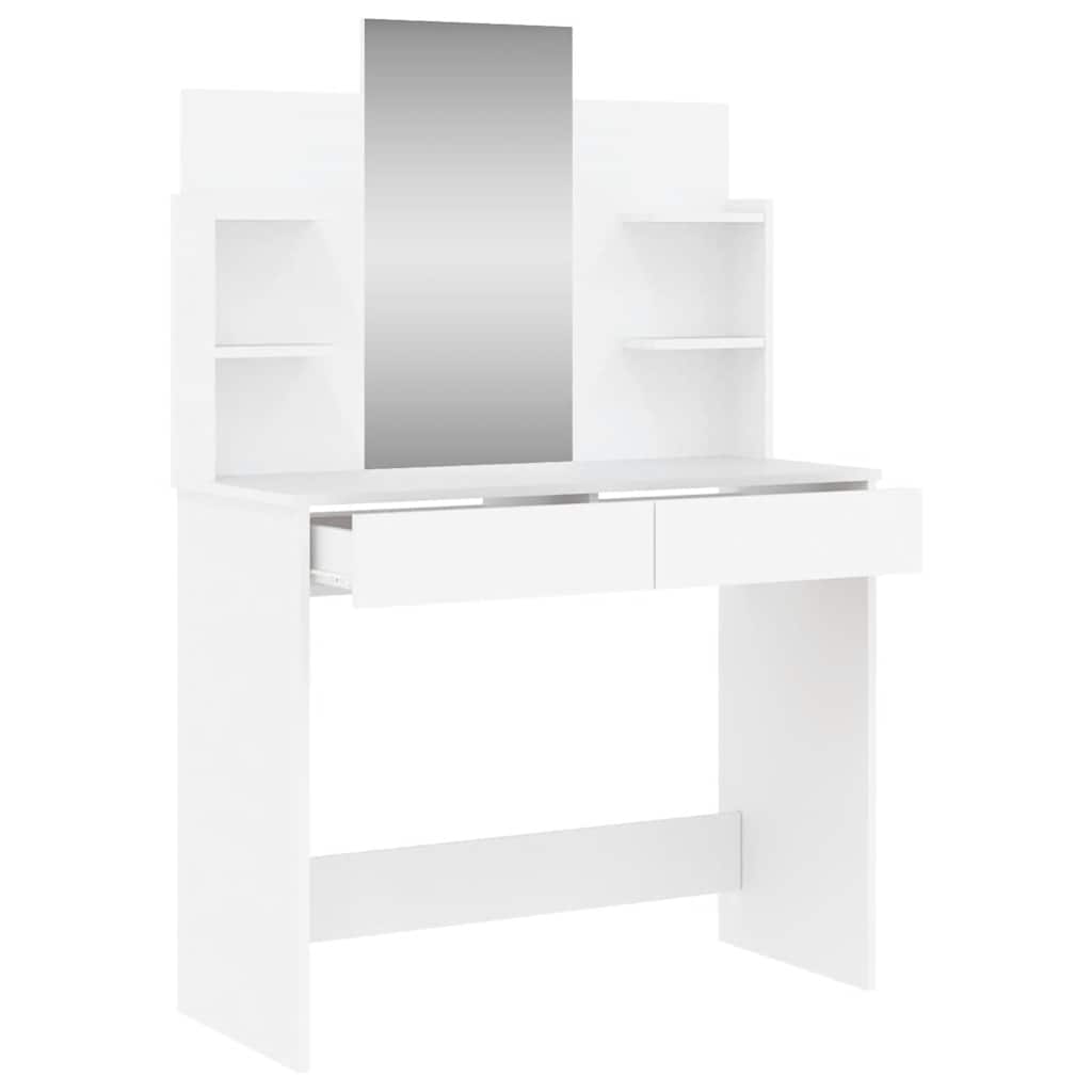 Μπουντουάρ με Καθρέφτη Λευκό 96 x 39 x 142 εκ.