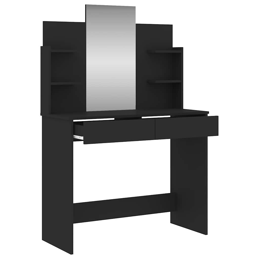 Μπουντουάρ με Καθρέφτη Μαύρο 96 x 39 x 142 εκ.