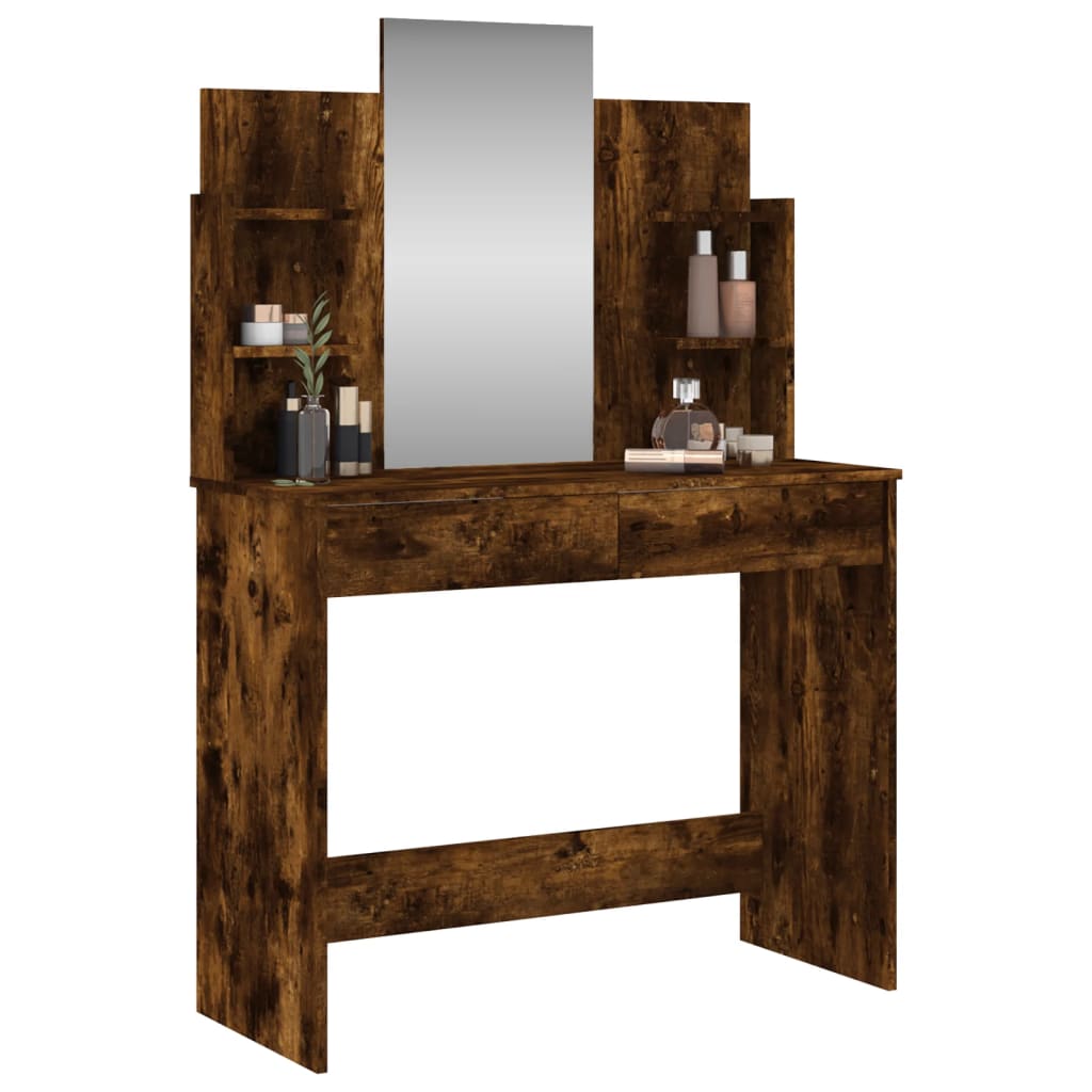 Μπουντουάρ με Καθρέφτη Καπνιστή Δρυς 96 x 39 x 142 εκ.