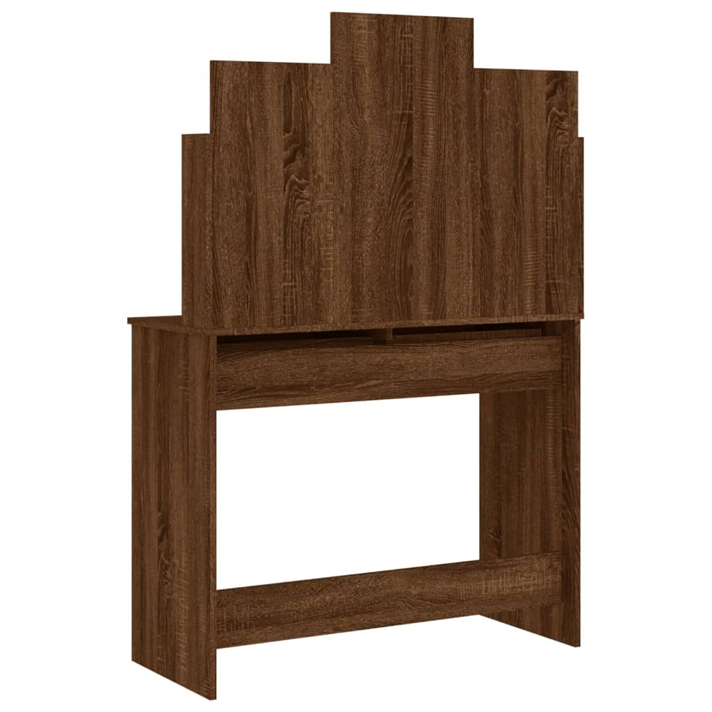 Μπουντουάρ με Καθρέφτη Καφέ Δρυς 96 x 39 x 142 εκ.