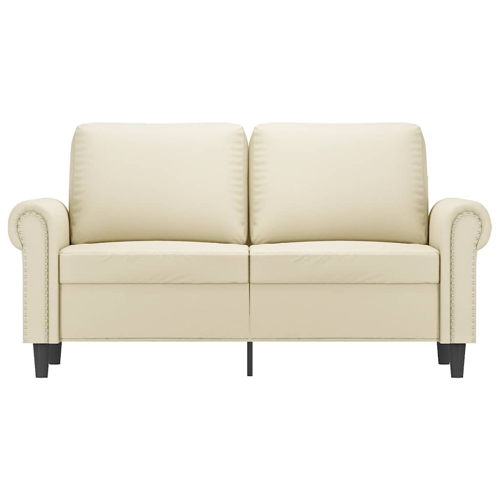 Καναπές Διθέσιος Κρεμ 120 εκ. από Συνθετικό Δέρμα