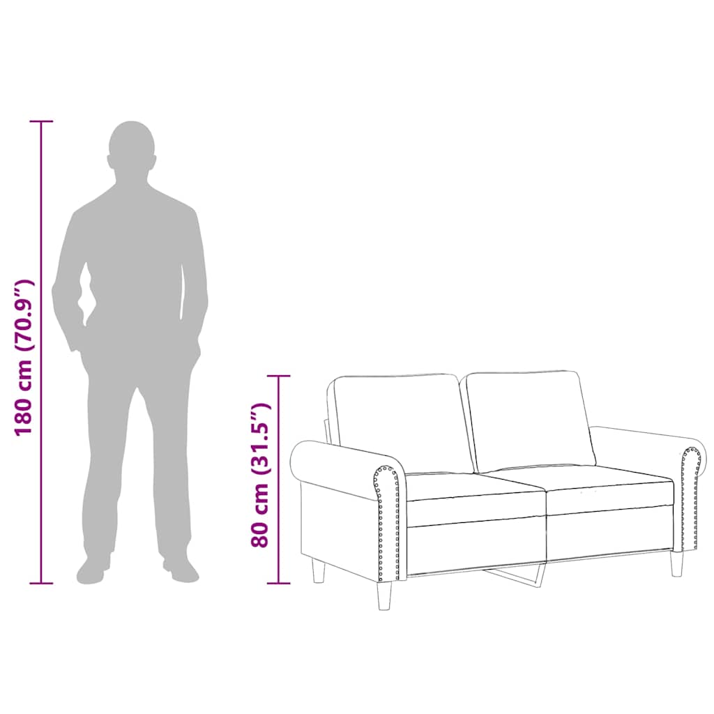 Καναπές Διθέσιος Σκούρο γκρι 120 εκ. Βελούδινος
