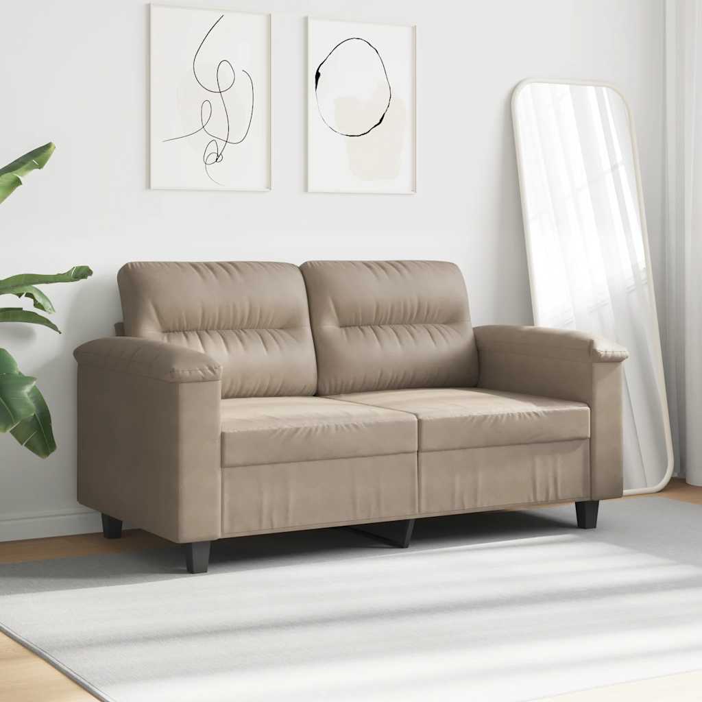 Καναπές Διθέσιος Taupe 120 εκ. Ύφασμα μικροϊνών