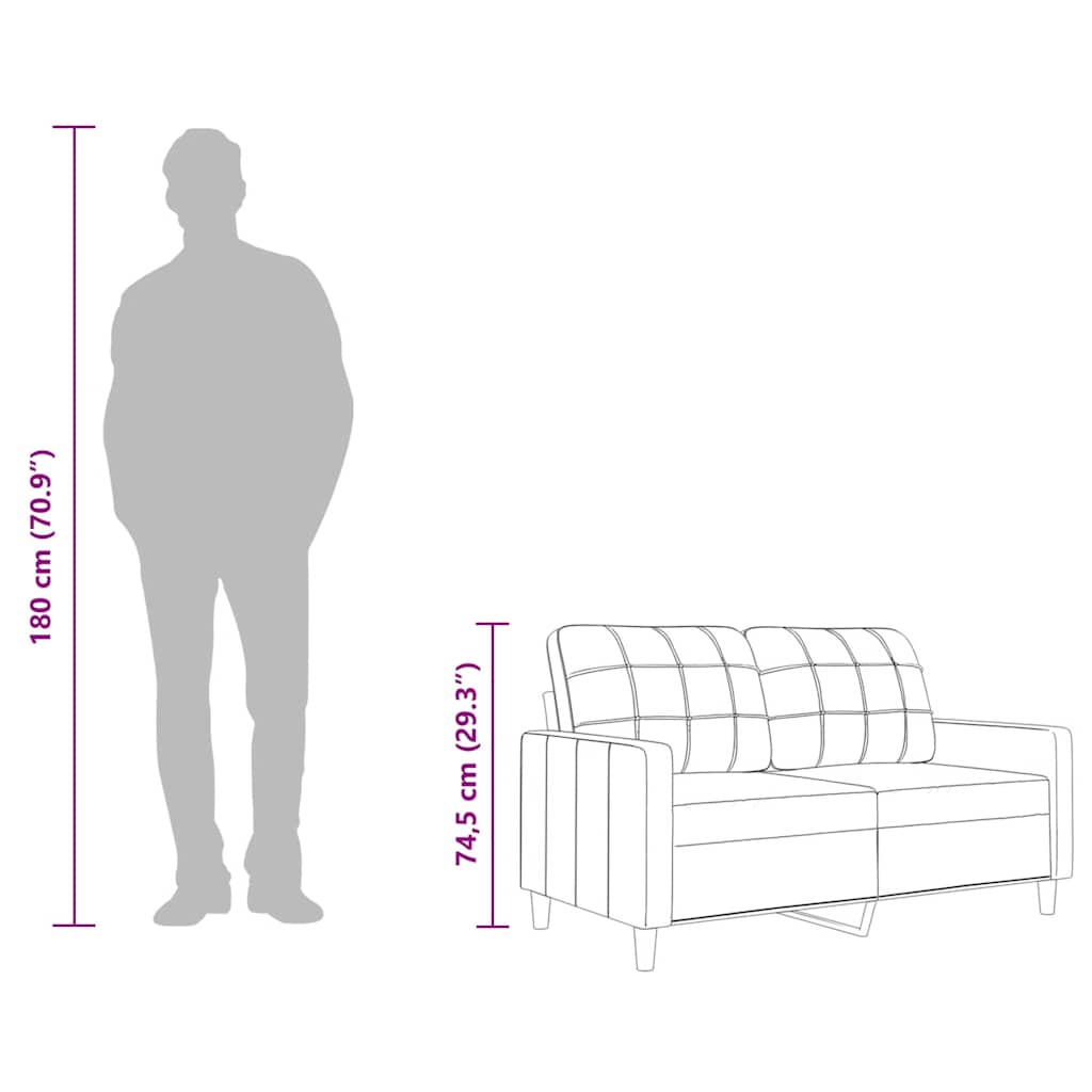 Καναπές Διθέσιος Κρεμ 140 εκ. Υφασμάτινος