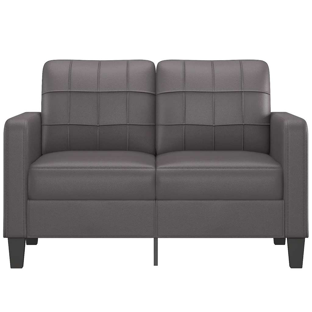 Καναπές Διθέσιος Γκρι 120 εκ. από Συνθετικό Δέρμα