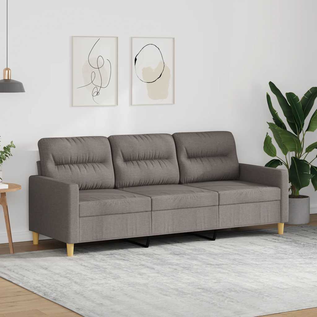 Καναπές Τριθέσιος Taupe 180 εκ. Υφασμάτινος