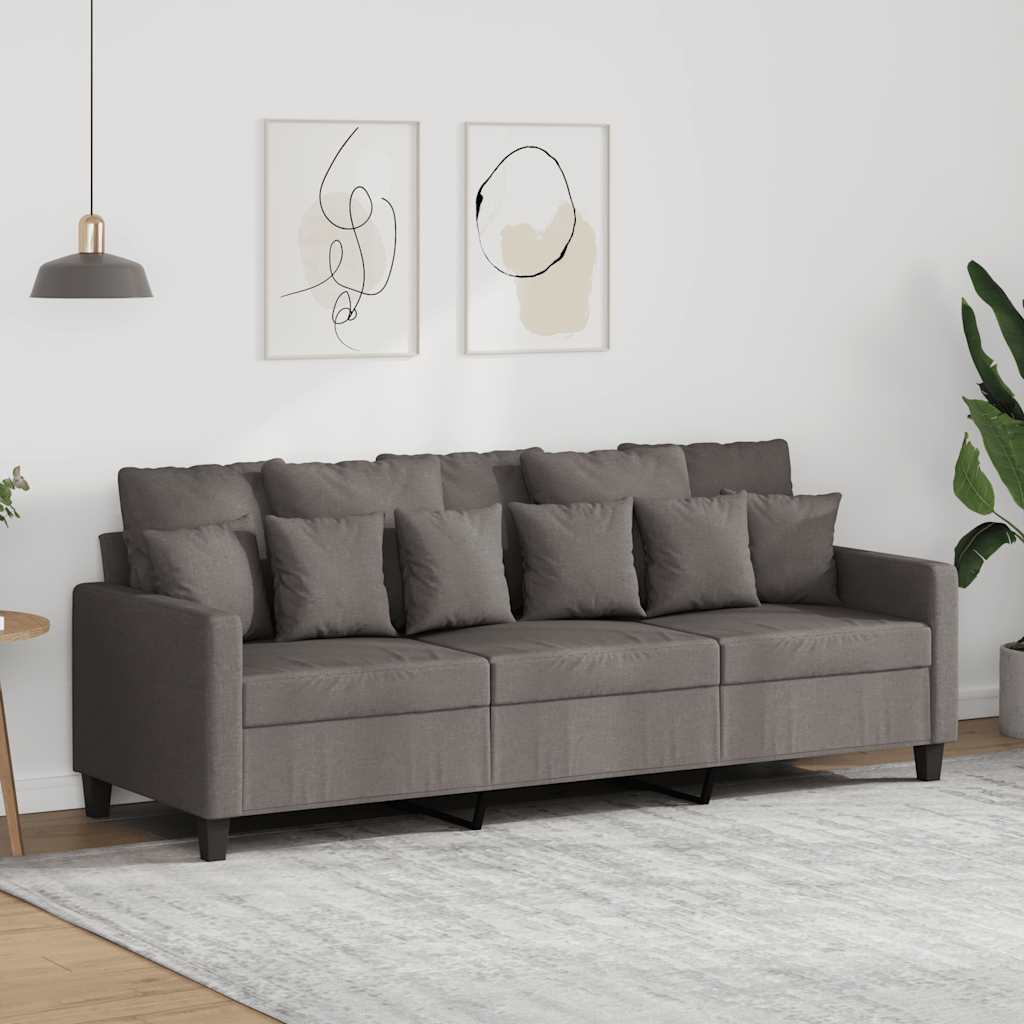 Καναπές Τριθέσιος Taupe 180 εκ. Υφασμάτινος
