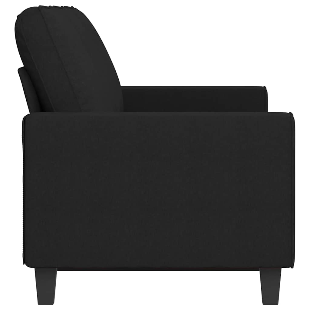 Καναπές Τριθέσιος Μαύρος 180 εκ. Υφασμάτινος