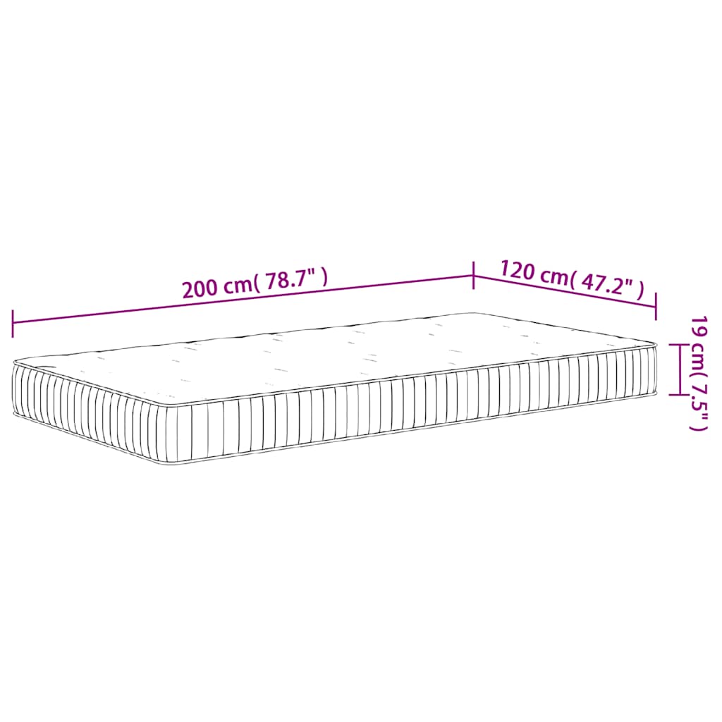 Στρώμα με Pocket Springs Μεσαία Σκληρότητα 120x200 εκ.