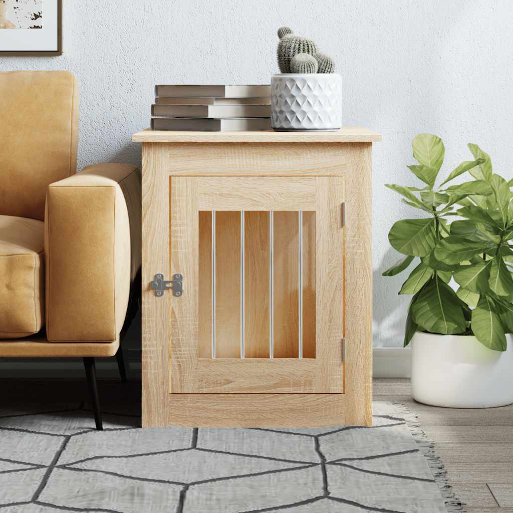 Κλουβί Σκύλου Sonoma Δρυς 55 x 75 x 65 εκ. από Επεξεργ. Ξύλο