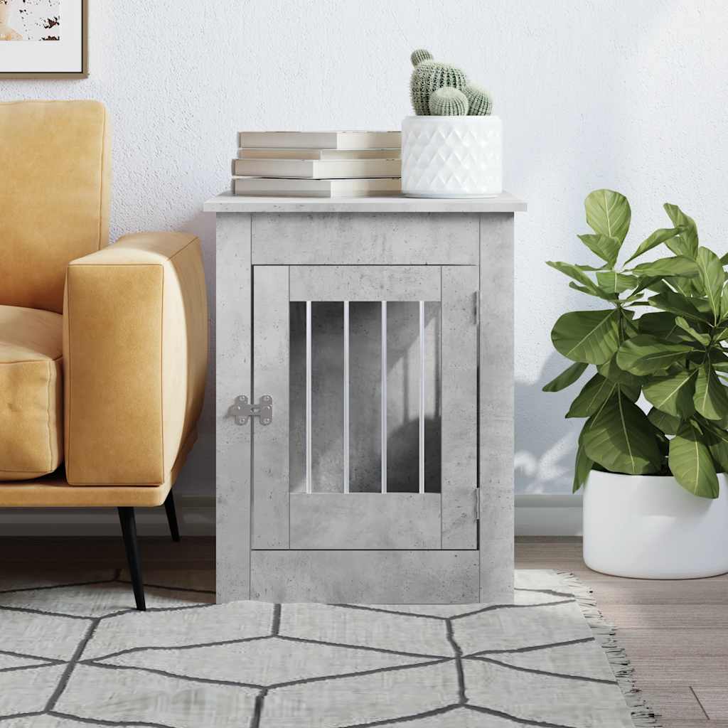 Κλουβί Σκύλου Γκρι Σκυροδεμ. 55x80x68 εκ. από Επεξεργ. Ξύλο