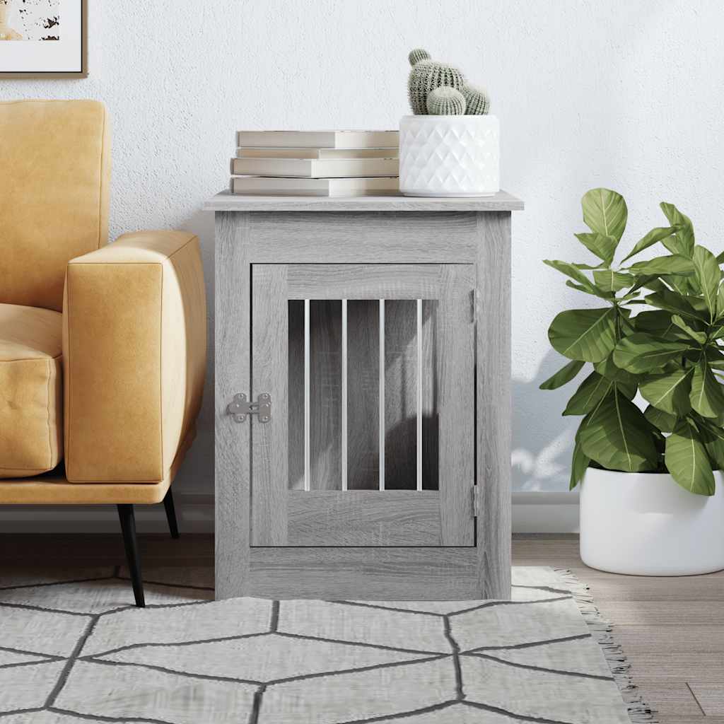 Κλουβί Σκύλου Γκρι Sonoma 55x80x68 εκ. από Επεξεργ. Ξύλο