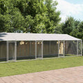 Κλουβί Σκύλου με Οροφή και Πόρτες Γκρι 10x2x2 μ. Γαλβ. Χάλυβας