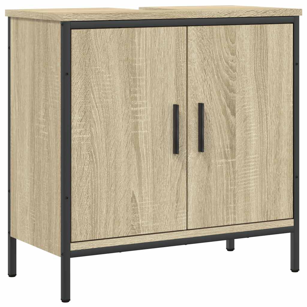 Ντουλάπι Νιπτήρα Μπάνιου Sonoma Δρυς 60x30x60 εκ. Επεξ. Ξύλο