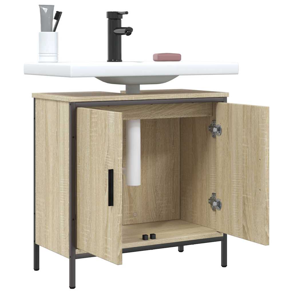 Ντουλάπι Νιπτήρα Μπάνιου Sonoma Δρυς 60x30x60 εκ. Επεξ. Ξύλο