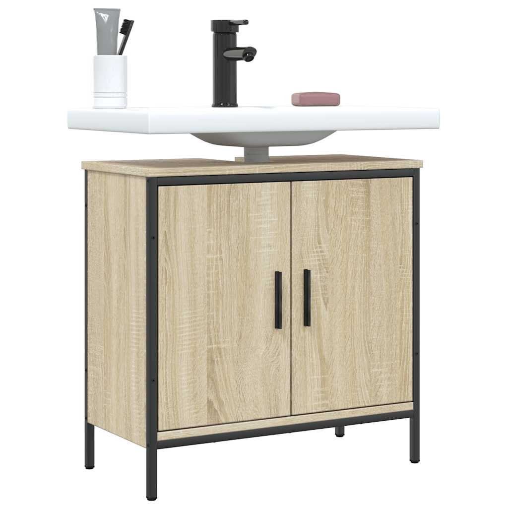 Ντουλάπι Νιπτήρα Μπάνιου Sonoma Δρυς 60x30x60 εκ. Επεξ. Ξύλο