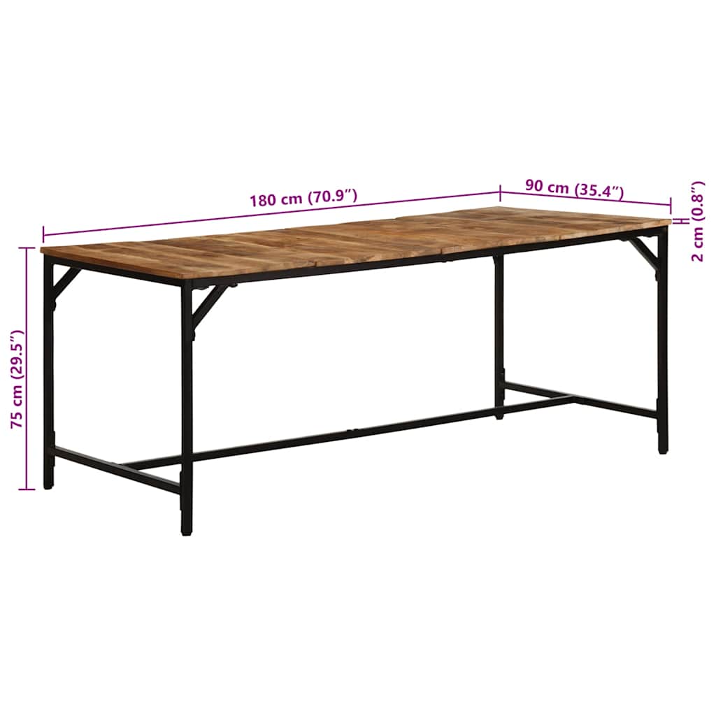 Τραπεζαρία 180 x 90 x 75 εκ. από Μασίφ Ακατέργαστο Ξύλο Μάνγκο
