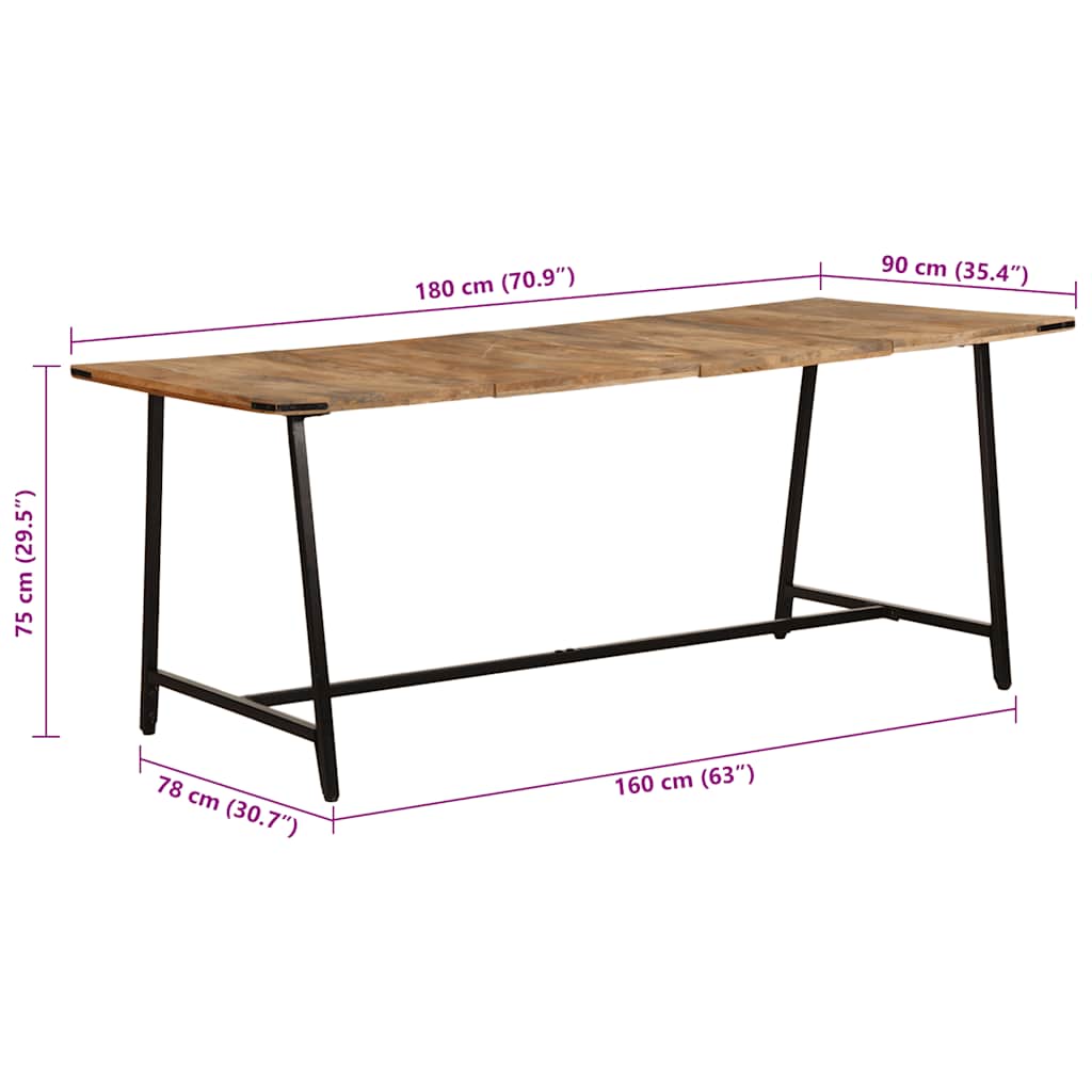 Τραπεζαρία 180 x 90 x 75 εκ. από Μασίφ Ξύλο Μάνγκο