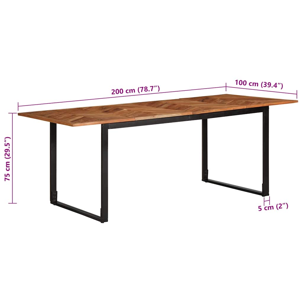 Τραπεζαρία 200 x 100 x 75 εκ. από Μασίφ Ξύλο Ακακίας