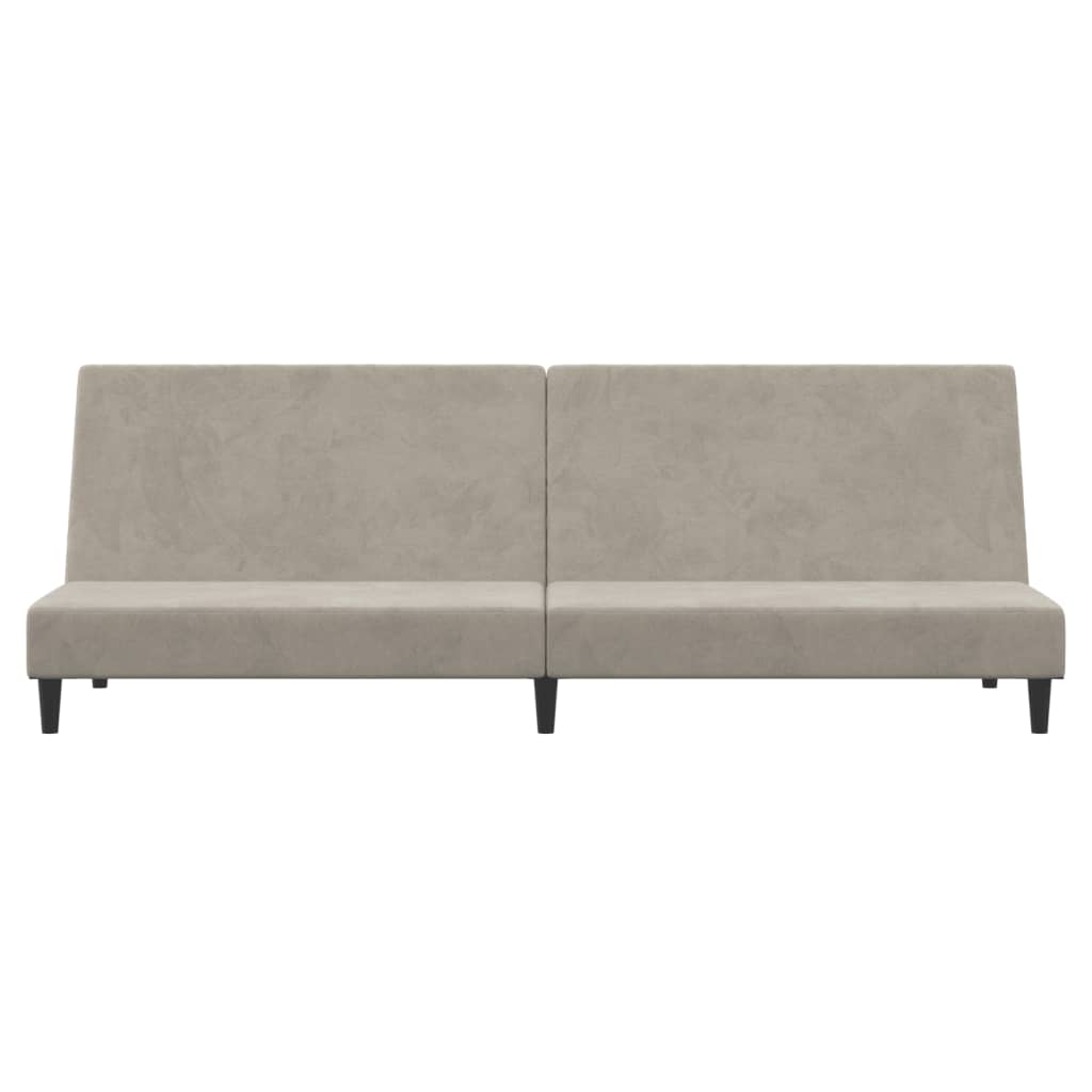 Καναπές Κρεβάτι Διθέσιος Ανοιχτό Γκρι Βελούδινος