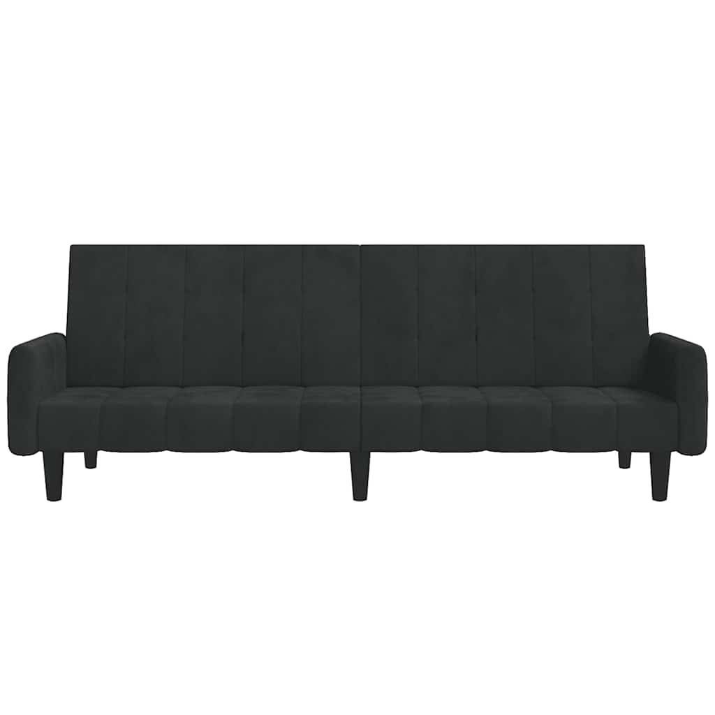 Καναπές Κρεβάτι Διθέσιος Μαύρος Βελούδινος