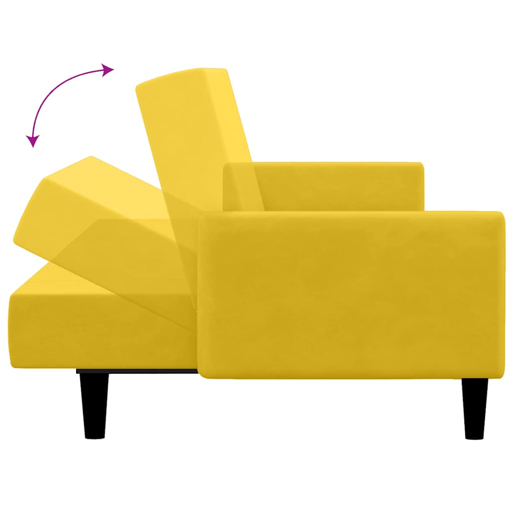 Καναπές Κρεβάτι Διθέσιος Κίτρινος Βελούδινος