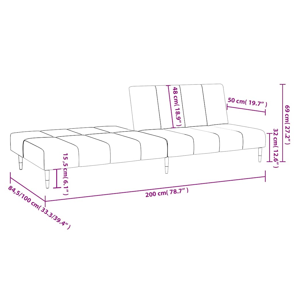 Καναπές Κρεβάτι Διθέσιος Κρεμ Βελούδινος