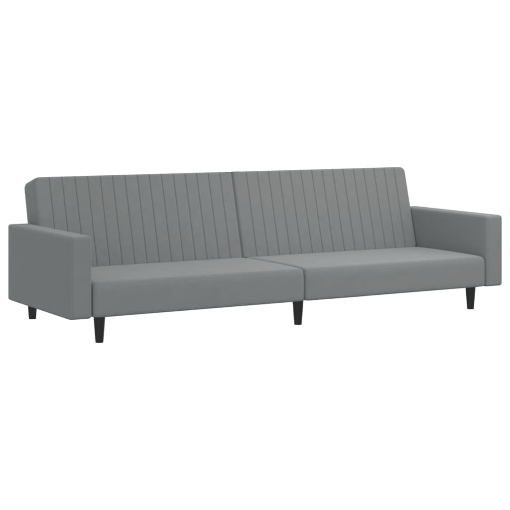 Καναπές Κρεβάτι Διθέσιος Ανοιχτό Γκρι Βελούδινος