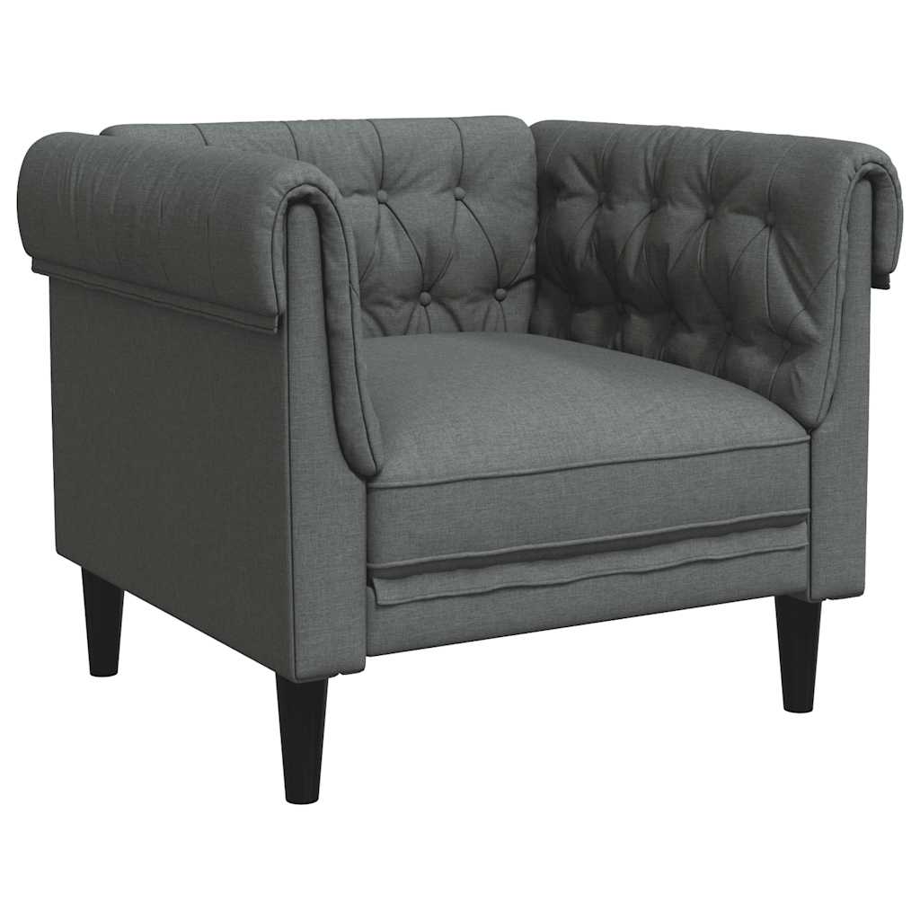 Πολυθρόνα Chesterfield Σκούρο Γκρι Υφασμάτινη