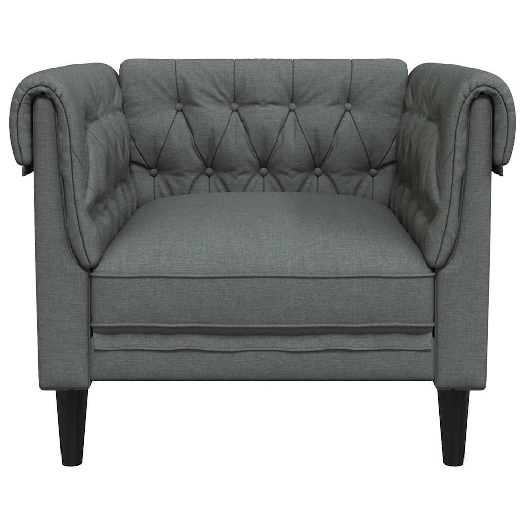 Πολυθρόνα Chesterfield Σκούρο Γκρι Υφασμάτινη