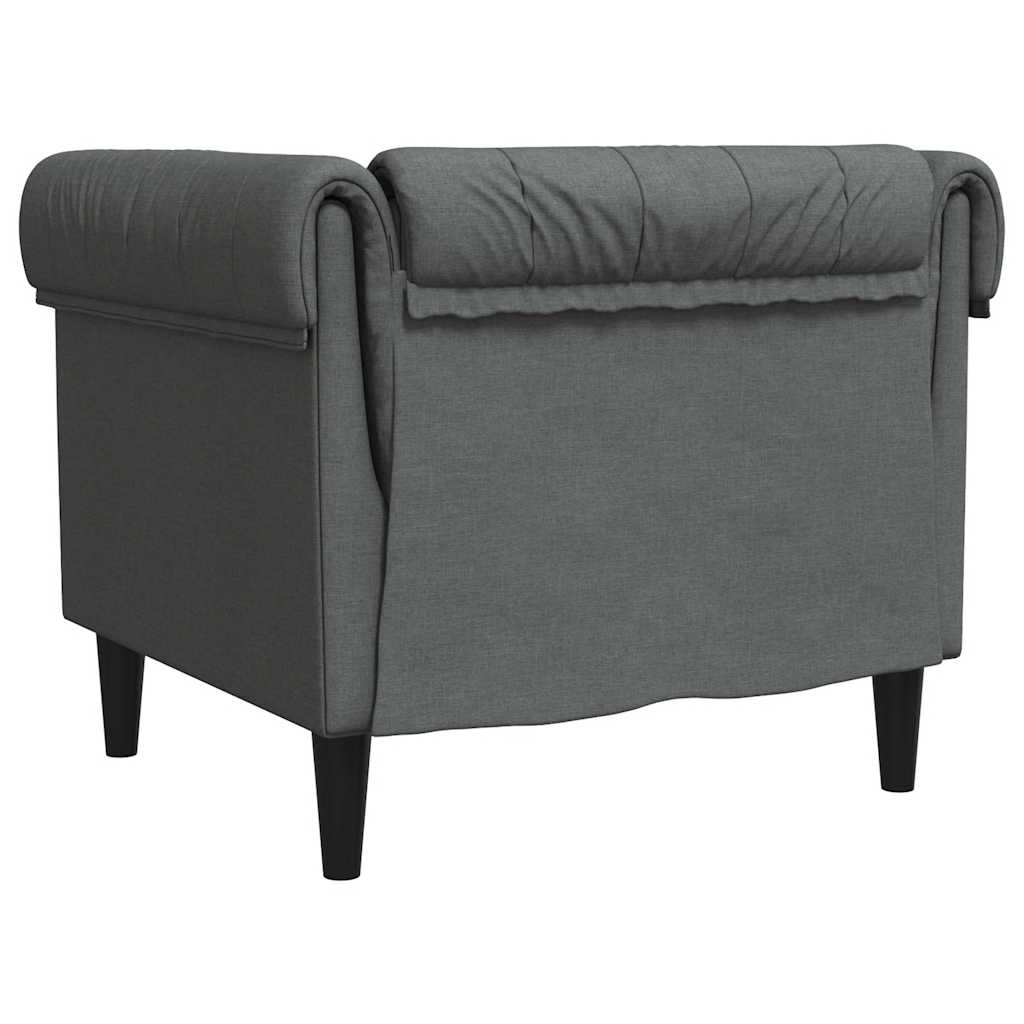 Πολυθρόνα Chesterfield Σκούρο Γκρι Υφασμάτινη