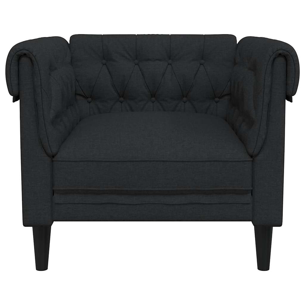 Πολυθρόνα Chesterfield Μαύρο Υφασμάτινη