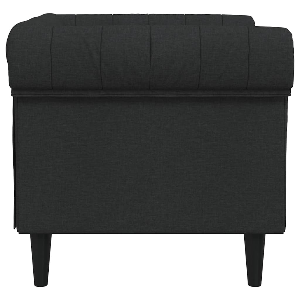 Πολυθρόνα Chesterfield Μαύρο Υφασμάτινη