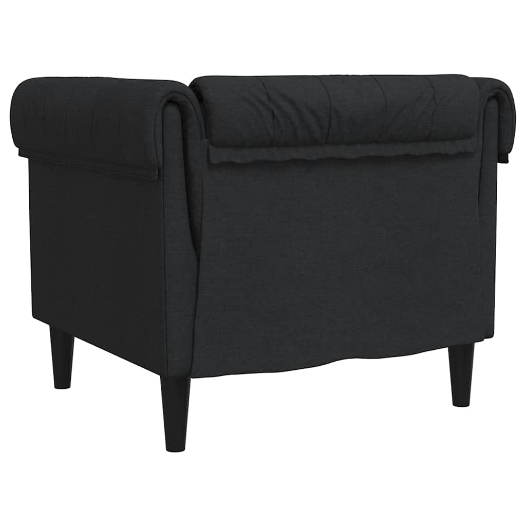 Πολυθρόνα Chesterfield Μαύρο Υφασμάτινη
