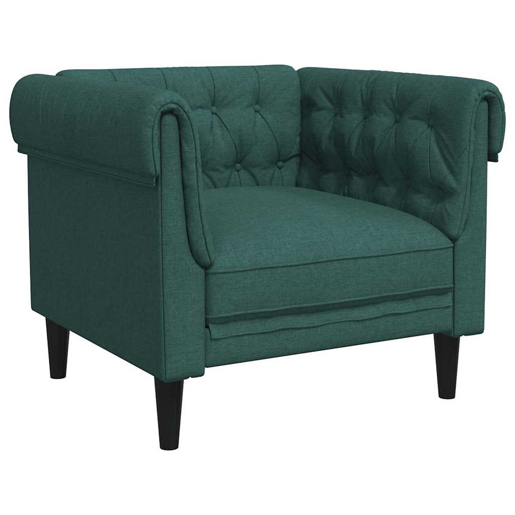 Πολυθρόνα Chesterfield Σκούρο Πράσινο Υφασμάτινη
