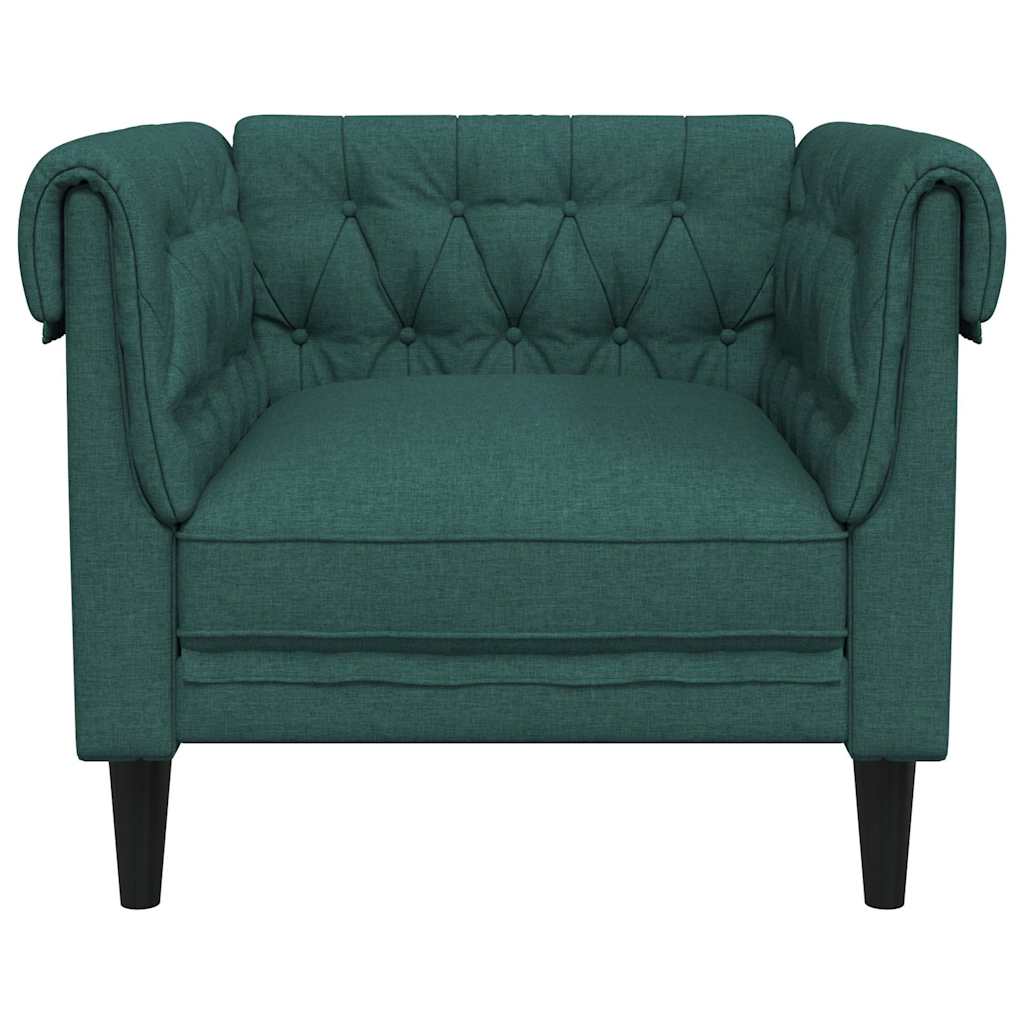 Πολυθρόνα Chesterfield Σκούρο Πράσινο Υφασμάτινη