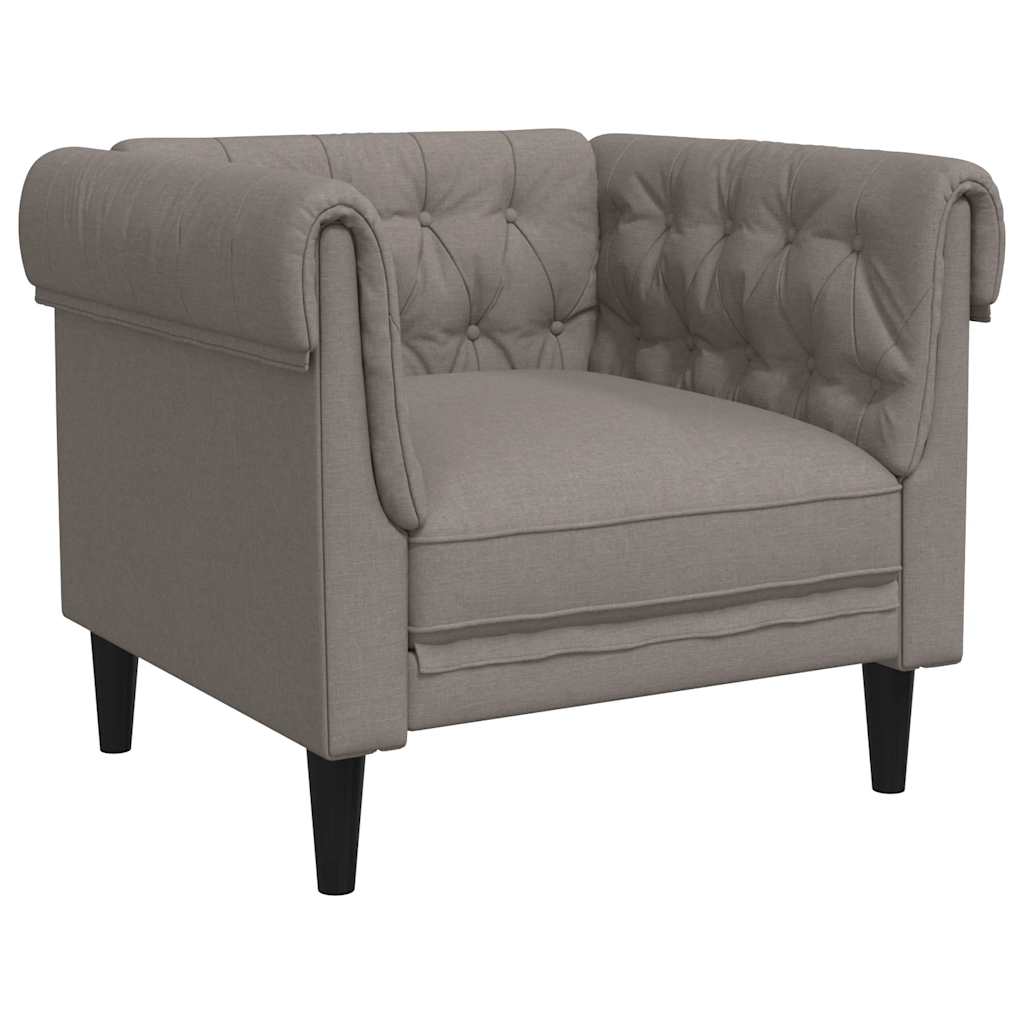 Πολυθρόνα Chesterfield Taupe Υφασμάτινη
