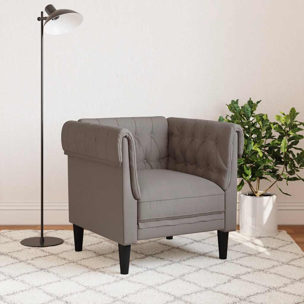 Πολυθρόνα Chesterfield Taupe Υφασμάτινη