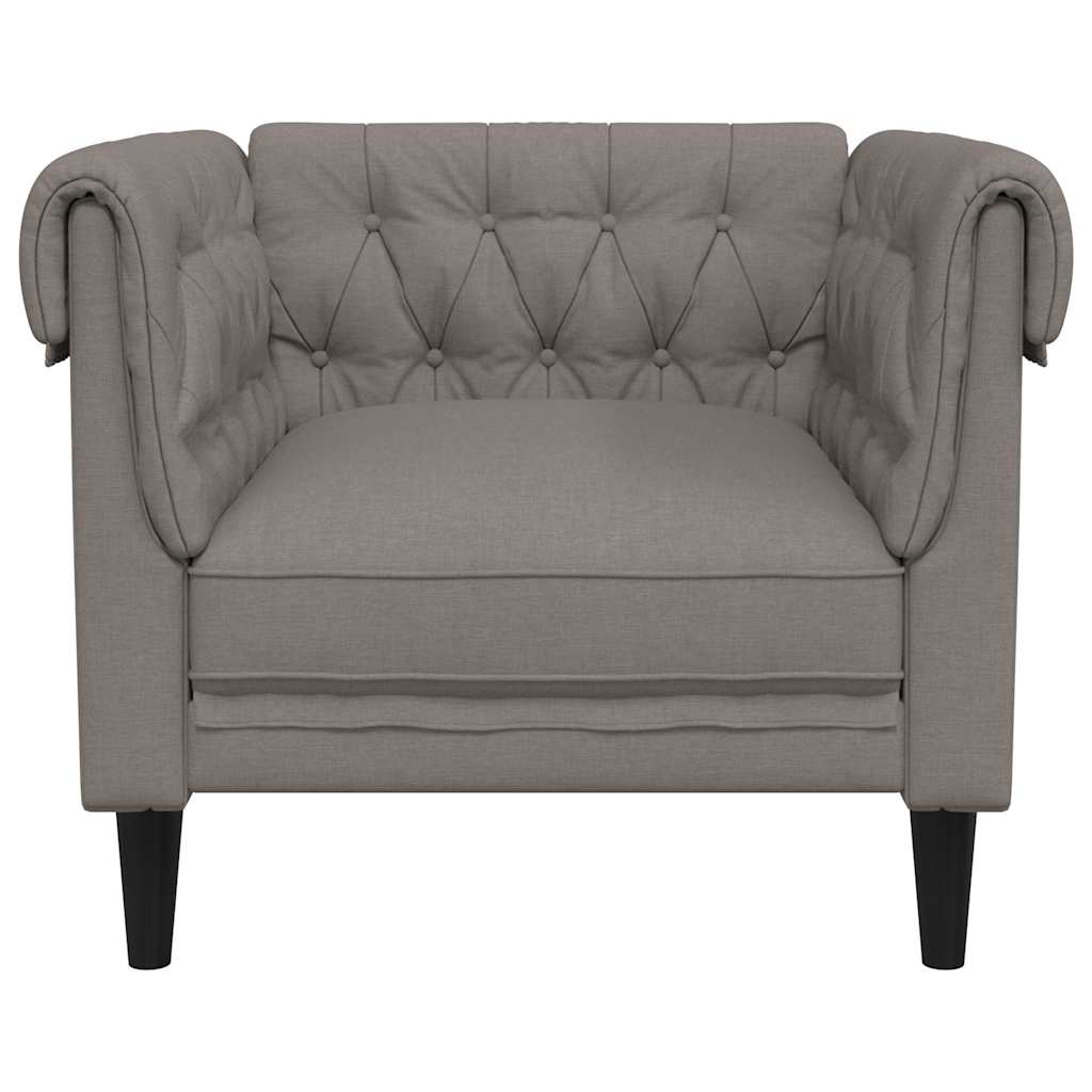 Πολυθρόνα Chesterfield Taupe Υφασμάτινη