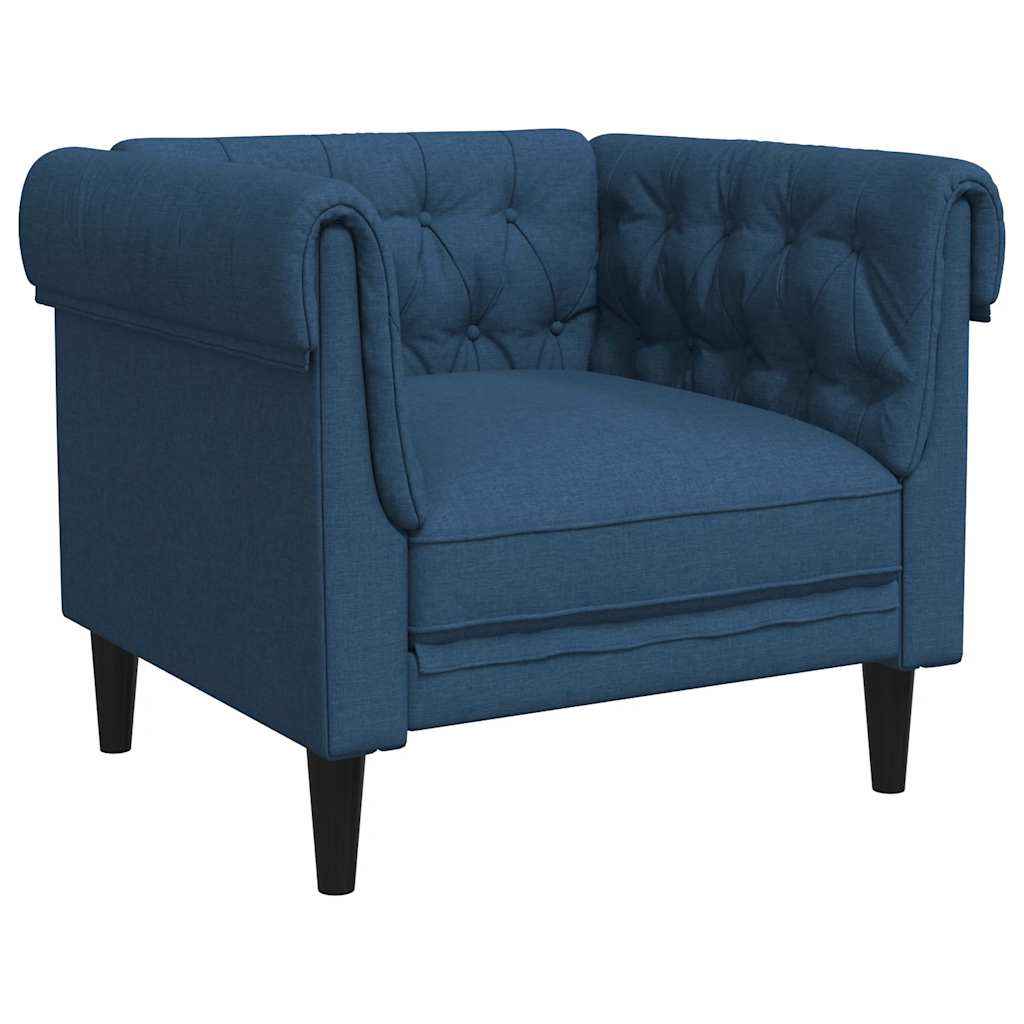 Πολυθρόνα Chesterfield Μπλε Υφασμάτινη