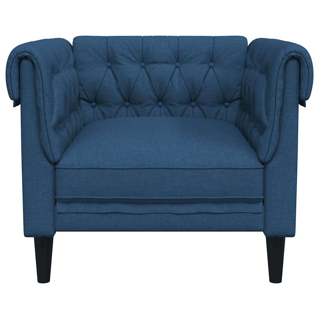 Πολυθρόνα Chesterfield Μπλε Υφασμάτινη