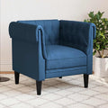 Πολυθρόνα Chesterfield Μπλε Υφασμάτινη