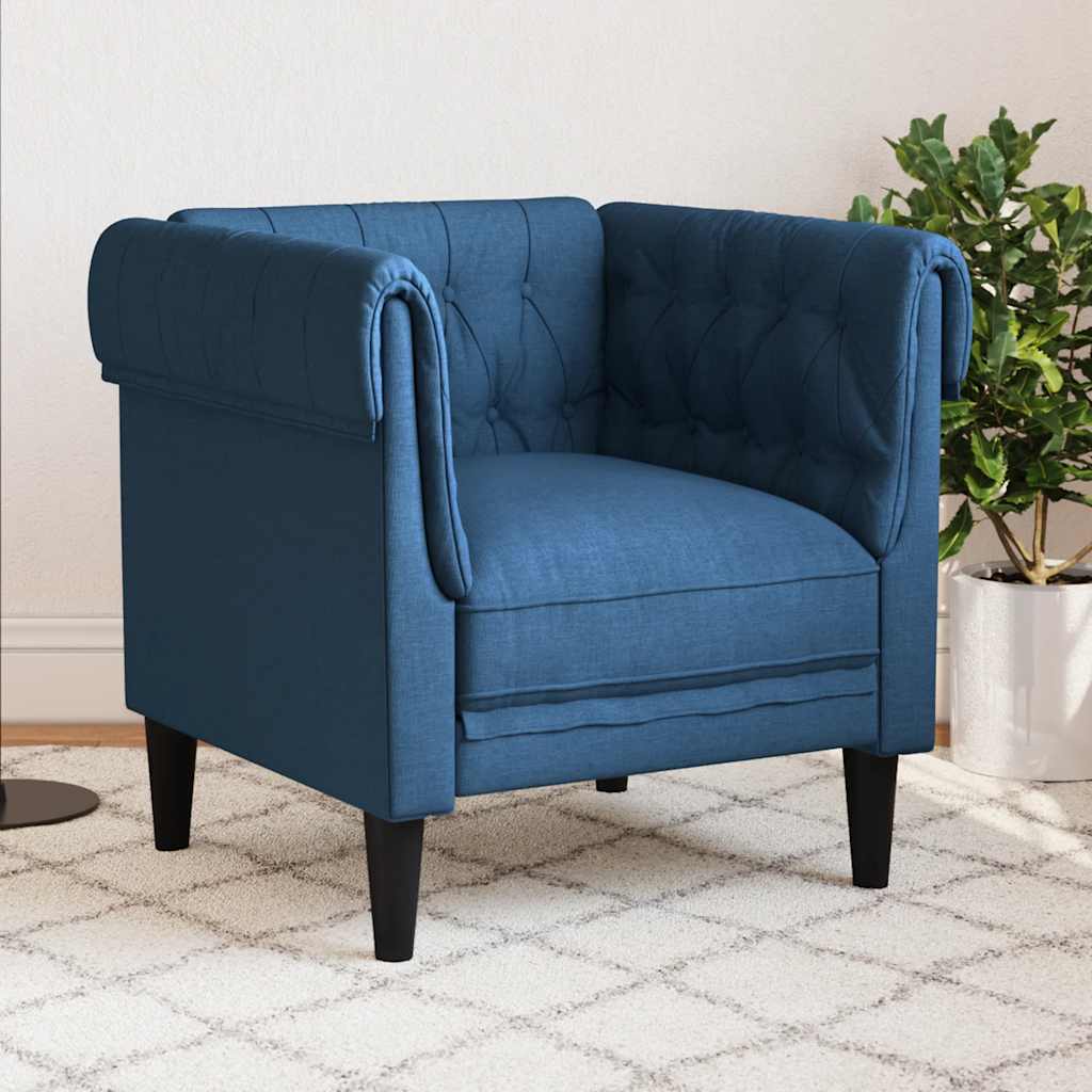 Πολυθρόνα Chesterfield Μπλε Υφασμάτινη
