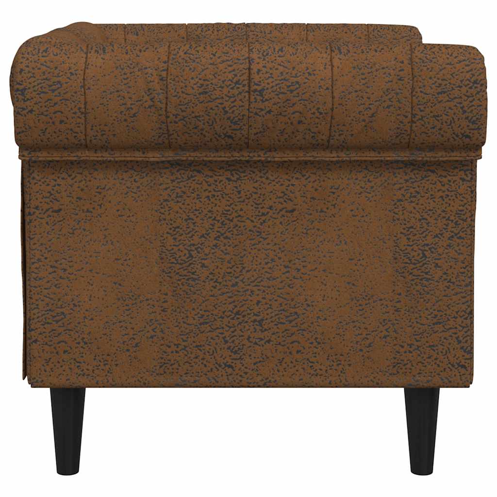 Πολυθρόνα Chesterfield Καφέ Υφασμάτινη