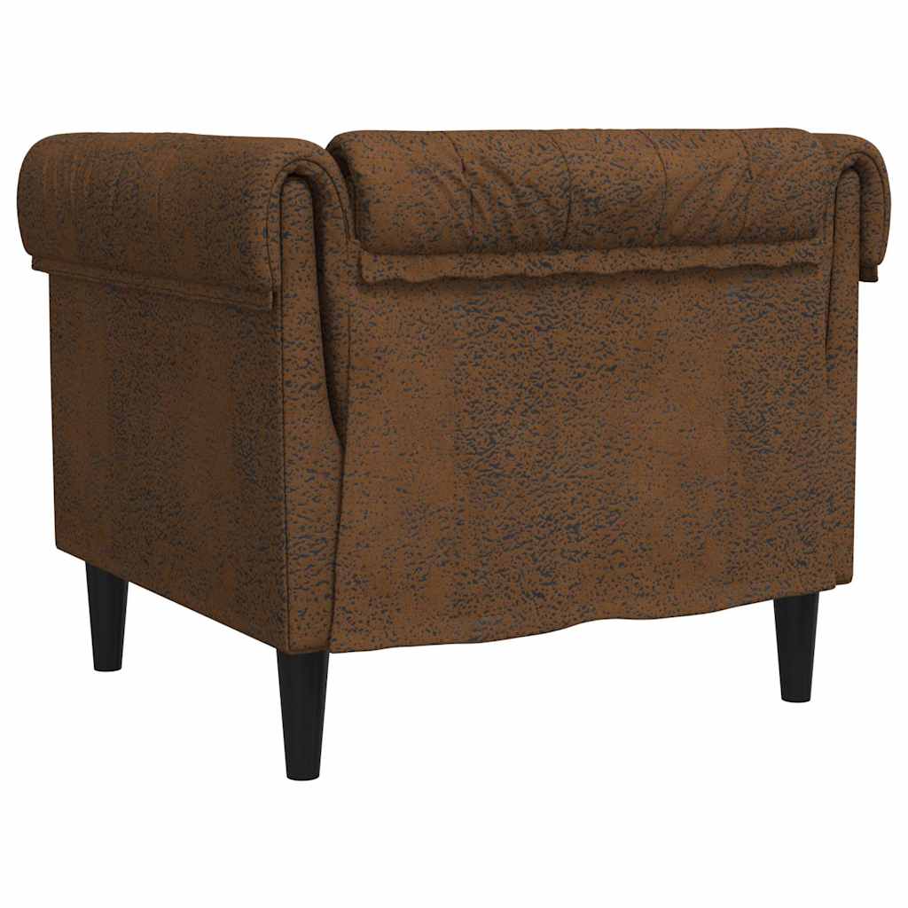 Πολυθρόνα Chesterfield Καφέ Υφασμάτινη